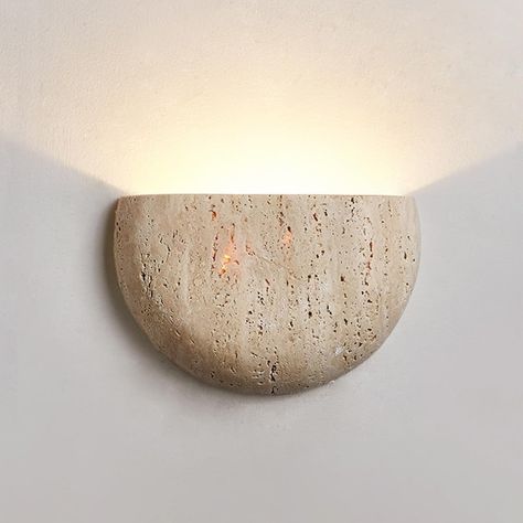 PRICES MAY VARY. Natural Stone & Modern Design This unique wall sconce features a minimalist half-moon design crafted from natural stone, adding a touch of organic elegance and modern sophistication to any room. Warm & Inviting Illumination The Awsinil wall light emits a warm and welcoming glow, creating a cozy and inviting ambiance in your living spaces. It's perfect for setting a relaxing mood. Durable & Easy to Install Crafted from high-quality, sturdy natural stone, this wall sconce is built Stone Wall Lamp, Unique Wall Lamp, Ceramic Bedroom, Marble Lighting, Hallway Wall Lights, Stone Lighting, Ceramic Wall Lights, Stone Lamp, Bedside Wall Lamp