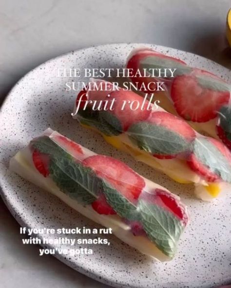 Fruit Spring Rolls, Vegan Plan, Healthy Summer Snacks, Plantbased Recipes, Rice Paper Rolls, Healthy Plant Based Recipes, Plant Based Cookbook, Recipe Cookbook, Recipes Book