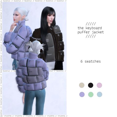 Sims 4 Cc Puffer Jacket, Urban Jacket, Sims 4 Children, Things To Do When Bored, Ts4 Cc, Sims 4 Clothing, Eye Bags, Sims Cc, Puffer Jacket