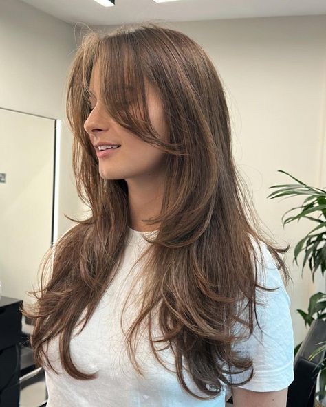 Captivating Layered Haircuts for Long Hair 2024: Styles, Inspiration, and Tutorials for Every Face Shape #Long_Hair_Hairstyles_Straight #Long_Hair_Soft_Layers_Curtain_Bangs #Box_Layers_With_Face_Framing #Haircuts_For_Medium_Long_Length_Hair #curtainbangs Long Hair Soft Layers Curtain Bangs, Box Layers With Face Framing, Long U Shaped Layers, Wispy Layers Long Hair, Hair For Fall 2024, Three Layer Haircut, Subtle Curtain Bangs Long Hair, Haircut Front Layers Face Framing, Lairs Haircut