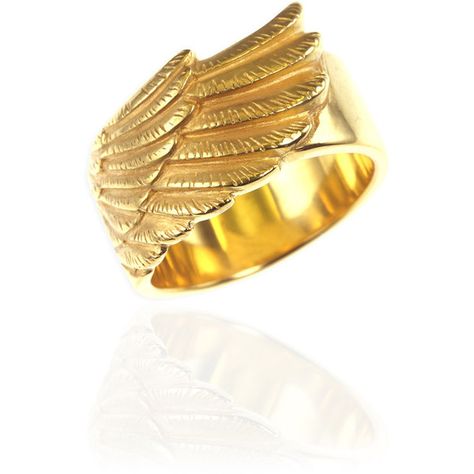 Women's Ring by Jana Reinhardt Jewellery Golden Wing Ring ($120) ❤ liked on Polyvore featuring jewelry, rings, gold, polishing gold rings, wing jewelry, gold jewellery, golden jewelry and chunky gold rings Jewelry Rings Gold, Wing Ring, Golden Wings, Amulet Charm, Wing Jewelry, Golden Jewelry, Golden Ring, Yellow Gold Jewelry, Chunky Rings