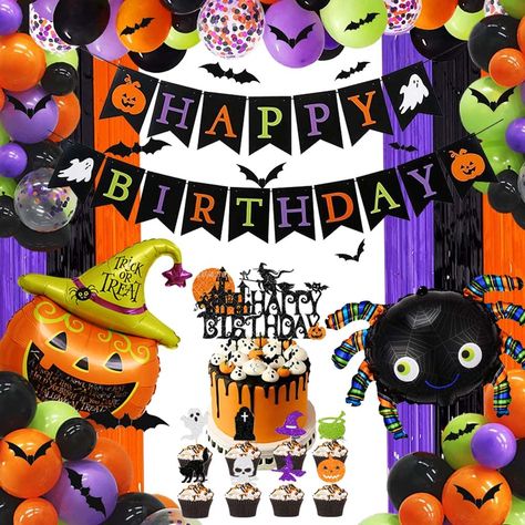 Ghost Theme Party, Halloween Birthday Decorations, Happy Birthday Halloween, Kids Halloween Birthday Party, Halloween Birthday Cake, Halloween Theme Birthday, Halloween Birthday Party Decorations, Halloween Themed Birthday Party, Halloween Birthday Cakes