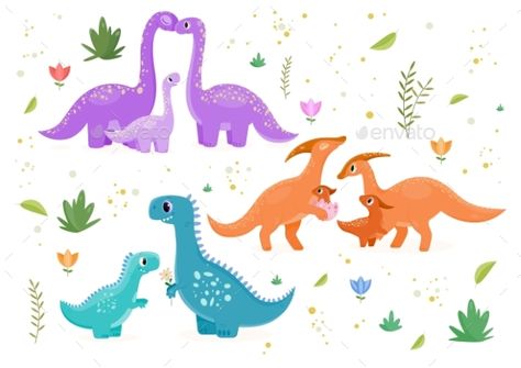 Set of Cute Dinosaur Families Book Dinosaurs, Dinosaur Family, Fairy Tale Characters, Baby Fairy, Branding Identity, Cute Dinosaur, Graphic Design Branding, Design Branding, Scandinavian Style