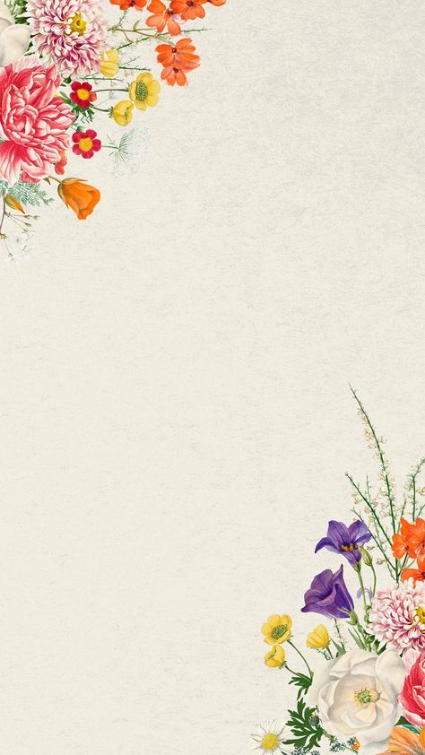 Wedding flowers border phone wallpaper, | Premium Photo - rawpixel Wildflower Background Wallpapers, Wallpaper Wedding Backgrounds, Wildflower Invitation Template, Phone Wallpaper Beige, Wallpaper Wildflowers, Wild Flowers Wallpaper, Wildflower Background, Wildflower Border, Wildflower Wallpaper