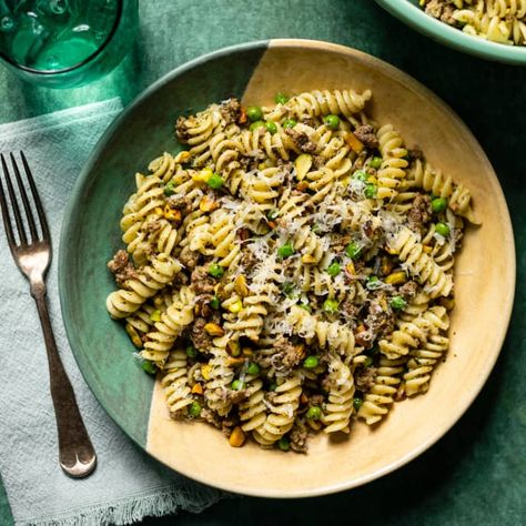 Pasta with Lamb and Mint-Pistachio Pesto | Cook's Country Recipe Pasta With Lamb, Lamb Pasta, Cooks Country Recipes, Country Dinner, Donut Toppings, Arugula Pesto, Pistachio Pesto, Pasta Noodle Recipe, Cookie Toppings