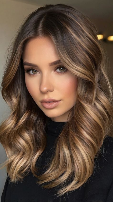 💫💖 Glamorous Balayage Hair Caramel Dark Brown Hair with Blonde Ideas Makeover | Must-See ✨ Dimensional Light Brunette, Blonde Balayage Brown Hair, Brown Balayage Dark, Fall Hair Balayage, Balayage For Brown Hair, Brunette With Blonde, Dark Brown Hair With Blonde, Blonde Balayage Honey, Ombre Hair Color For Brunettes