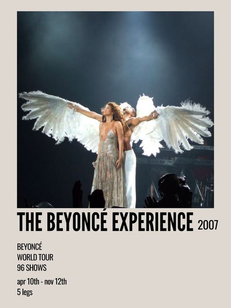 The Beyonce Experience, Concert Tour Poster, World Tour Poster, Aesthetic Polaroid, Tour Poster, Tour Posters, Minimal Aesthetic, World Tour, Beyonce