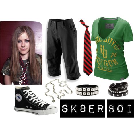 "SK8ER BOI" by kidsfromyesterday on Polyvore Avril Lavigne Skater Boy, Avril Lavigne Sk8er Boi, Avril Lavigne Outfits, Sk8er Boi, Punk Outfit, Skater Boi, Avril Lavigne Style, Abbey Dawn, Matching Outfits Best Friend