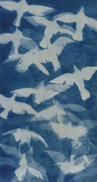 Traditional Photography, On Film, Complementary Colors, Rice Paper, Dali, No 1, Birds, Paint, For Sale