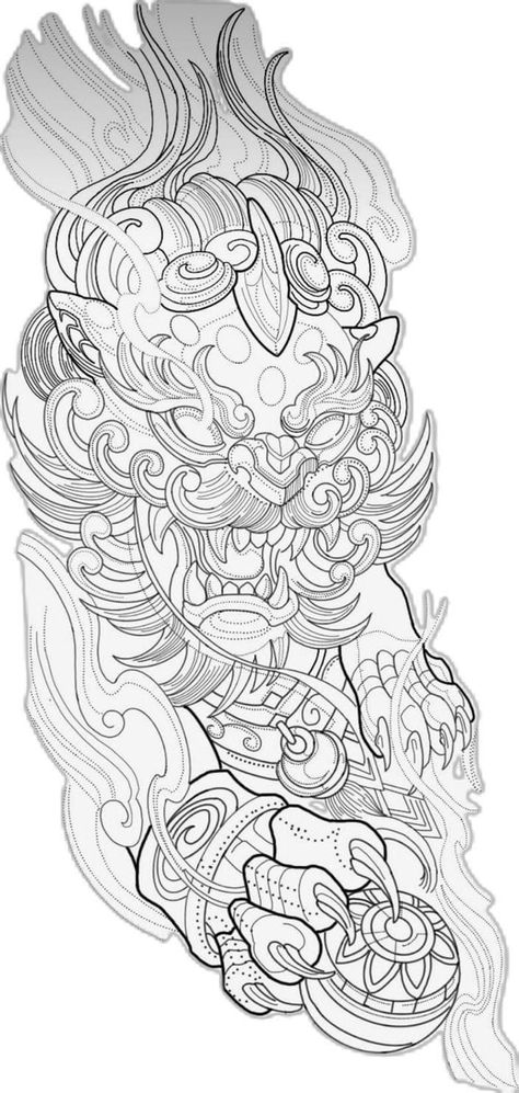 Japanese Fu Dog Tattoo Design, Fu Dog Tattoo, Dog Tattoo Design, Japanese Foo Dog, Foo Dog Tattoo Design, Cool Live Wallpapers, Foo Dog Tattoo, Chinese Dragon Tattoos, Gangsta Tattoos