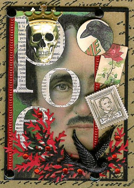 Kris Dickinson Nostalgic Collage Edgar Allen Poe Art, E A Poe, Edgar Allen, Halloween Folk Art, Art Trading Cards, Allen Poe, Edgar Allen Poe, Vincent Price, Weird Gifts