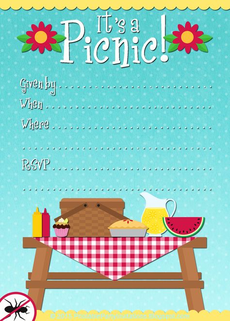 FREE Printable Picnic Invitation Template #picnicinvitation #picnicprintables Free Invitation Maker, Picnic Invitations, Bbq Party Invitations, Birthday Party Invitations Free, Picnic Birthday Party, Bbq Invitation, Picnic Birthday, Free Printable Invitations, Party Invitations Printable