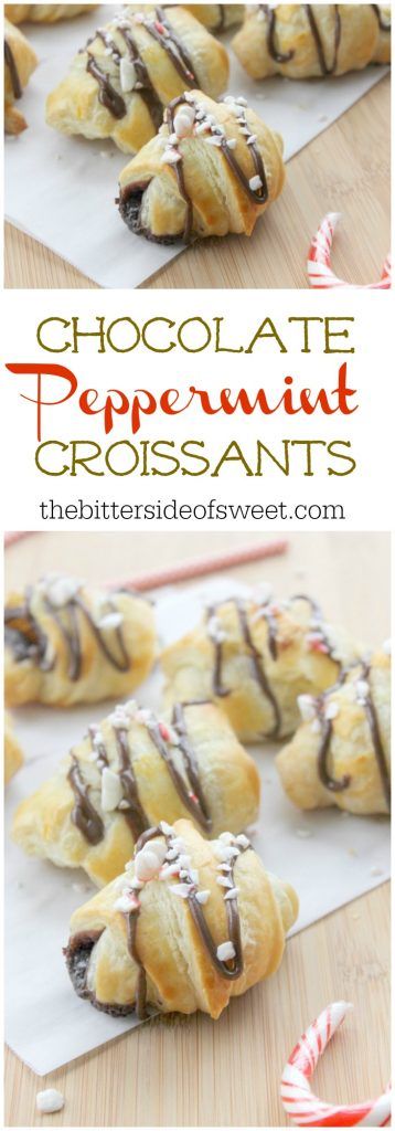 Chocolate Peppermint Croissants - The Bitter Side of Sweet Peppermint Breakfast, Haitian Recipes, Amazing Desserts, Dessert Aux Fruits, Classic Breakfast, Superfood Recipes, Mood Food, Holiday Breakfast, Mouthwatering Recipes