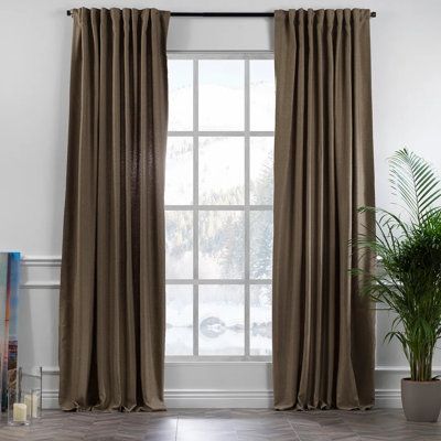 Please contact to us if you need any custom sizes and different hanging styles. We are one of the biggest manufacturers. We are happy to help with all requests. | Lilijan Home & Curtain Faux Linen Decorative Room Darkening Curtain Panels Brown 95.0 x 52.0 in | Home Decor | C008581282_1877879143_1877879167 | Wayfair Canada Moody Dining Room Curtains, Moody Office Curtains, Moody Curtains Bedroom, Dark Curtains Light Walls, Moody Living Room Curtains, Brown Bedroom Curtains, Earth Tone Curtains, Dark Curtains Living Room, Desi Bedroom