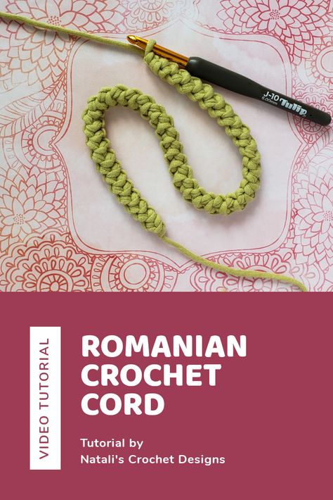 Learn to crochet a basic Romanian cord using only single crochet. Made with thicker yarn it can be used for bag handles, as a drawstring or anywhere you need a cord. 3mm Cord Crochet Bag, Crochet Cord For Bags, Romanian Cord Crochet, Bag Handle Crochet, Crochet I Cord Tutorial, Crochet Handles For Bags, Crochet Purse Strap, Crochet Bag Handles, Bingo Ideas