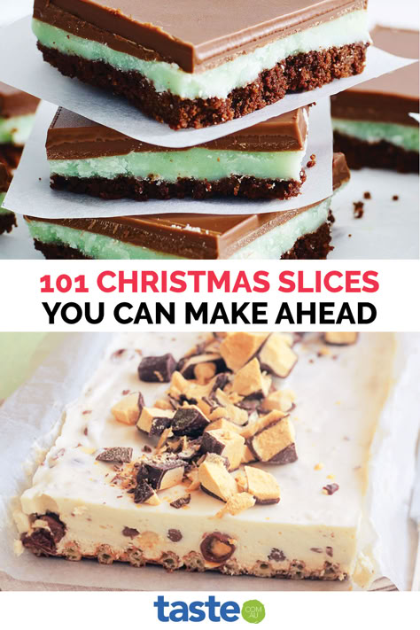 Christmas Ice Cream Desserts, Jelly Cheesecake, Cheesecake Slice, Brownie Desserts Recipes, Christmas Ice Cream, Cookie Deserts, Best Christmas Cookie Recipe, Chocolate Slice, Square Recipes