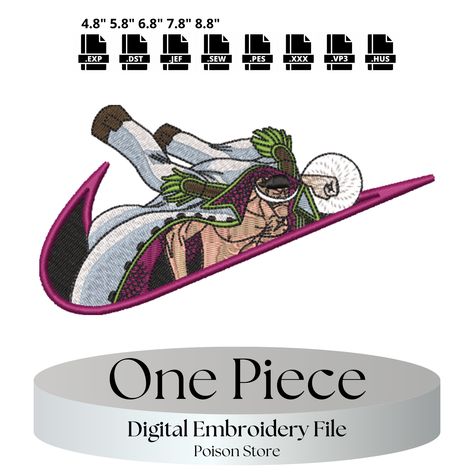 Embroidery One Piece, Luffy Naruto, Zoro Luffy, Anime Inspired, Digital Embroidery, Embroidery Files, Embroidery Machine, Design Files, Embroidery Design