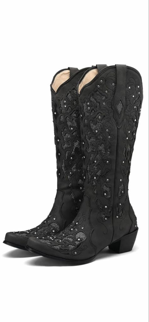 Cowboy Boots for Women Cowgirl Boots Western Boots Chunky Heel Pointed Toe Pull On Rhinestones Embroidered Knee High Boots Mid Calf Boots Women Cowgirl Boots, Cowgirl Shoes, Wedding Cowboy Boots, Red Cowgirl Boots, Cowboy Boots For Women, Boots Chunky Heel, Boots Mid Calf, Black Cowboy Boots, Boots Chunky