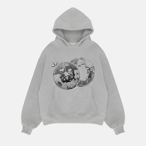 Y2K Hoodies Clothes Women Vintage Mirror Ball Print Autumn Winter Long Sleeves Pocket Loose Cut Hoodie, Outfit Vintage, Crop Top Dress, Stockholm Fashion, Mode Inspo, Pullover Designs, Clothes Ideas, Looks Style, Dream Clothes