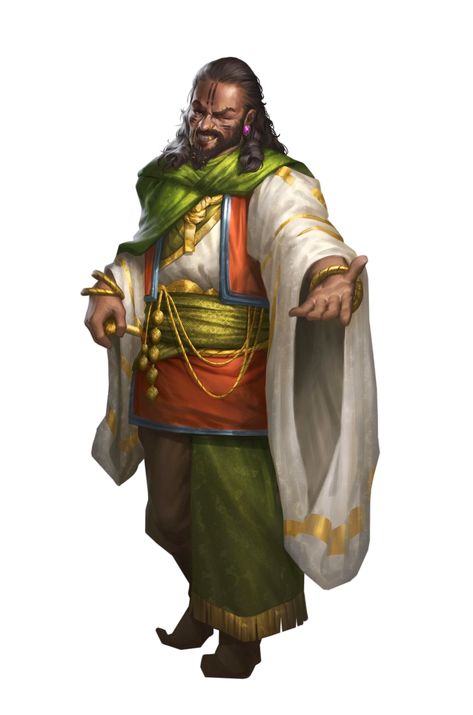 Male Human Arabic Merchant Rogue - Pathfinder 2E PFRPG PFSRD DND D&D 3.5 4E 5E 5th ed d20 fantasy Sehanine Dnd, Dnd Merchant, Desert Merchant, Fantasy Merchant, Dnd Desert, Pathfinder 2e, Dungeons And Dragons Art, Temple Art, Black Cartoon Characters