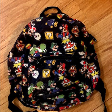 Super Mario backpack! Mario Backpack, Mario Video Game, Super Mario Nintendo, Mario Nintendo, Video Game Characters, Toad, Game Character, Super Mario, I Love It