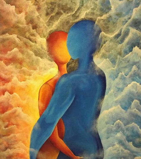 Soulmate Drawing Ideas, Soul Mate Painting, Soulmates Painting, Soulmate Painting, Self Pictures, Inspiration Painting, Canvas Painting Ideas, Lgbt Art, Finding Your Soulmate