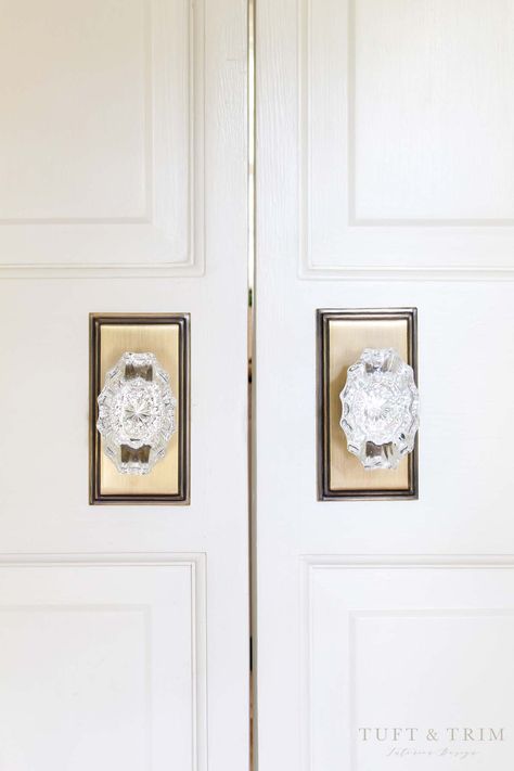 Upgrading the Home with Classic Door Hardware - Tuft & Trim Split Door, Classic Doors, Door Upgrade, Crystal Knobs, Old Door, Beautiful Tile, Home Design Decor, Classic Beauty, Guest Bedroom