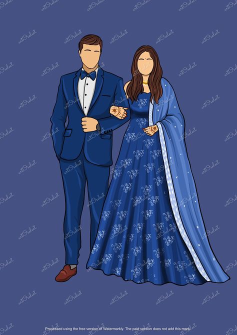 Digital illustration reception couple Reception Illustration, Wedding Reception Couple, Reception Couple, Cartoon Wedding Invitations, Cartoon Wedding, Photo Merge, Create Board, Indian Wedding Invitation Card Design, Caricature Wedding