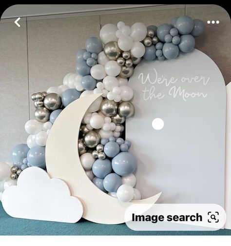 Moon Baby Shower Theme, Cloud Baby Shower Theme, Moon Stars Baby Shower, Baby Shower Balloon Arch, Star Baby Shower Theme, Girl Shower Themes, Baby Shower Theme Decorations, Twinkle Twinkle Baby Shower, Moon Baby Shower