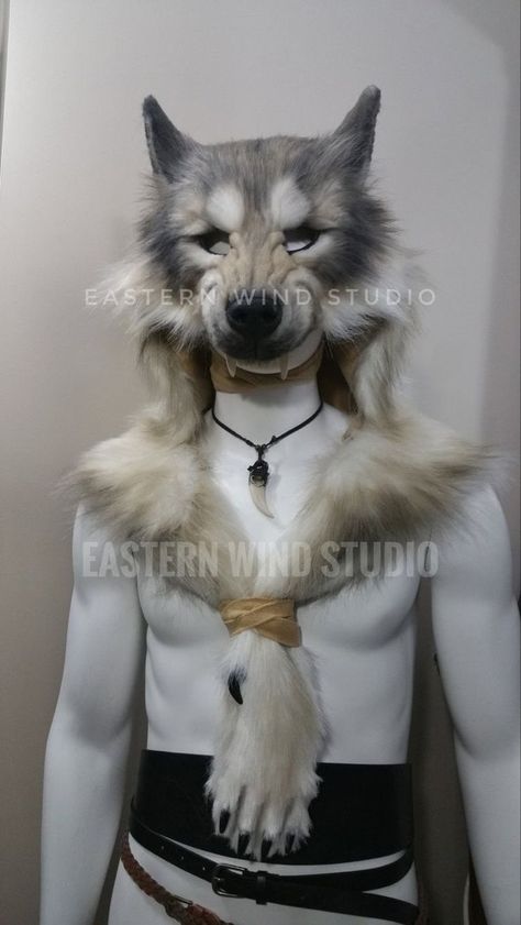 Wolf Headdress, Gothic Mode, Wolf Costume, Wolf Mask, Animal Masks, Fantasy Costumes, Wolf Art, Arte Fantasy, Halloween Disfraces