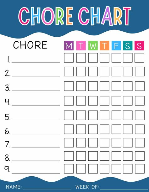 Printable Chore Chart Templates: 20+ Free Chore Chart Ideas For Kids Of All Ages Chore Charts For Older Kids, Free Printable Chore Chart Templates, Chore Chart Ideas For Kids, Printable Chore Chart Templates, Chore Checklist Printable, Chore Chart Ideas, Chore List Printable, Free Chore Chart, Teen Chore Chart