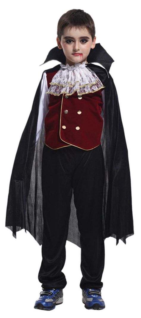 PRICES MAY VARY. High Quality Materials: 100% Polyester, exquisite workmanship, soft touch, comfortable to wear, well fits for kids. Size: M (4-6 Years), L (7-9 Years), XL (10-12 Years) Our Medieval Dracula Noble Vampire Costume has two types for you to choose ,the color black include top, cape and pants; the color black set include top, cape, pants, walking stick and halloween sticker, is a tried and true ensemble that looks good on any child. Best Gifts For Kids - Great Toys for Kids'dress up Childrens Halloween Costumes Boys, Boys Vampire Costume, Prince Costume For Boy, Robin Hood Kostüm, Dracula Halloween Costume, Victorian Vampire Costume, Gothic Vampire Costume, Dracula Costume, Childrens Halloween Costumes