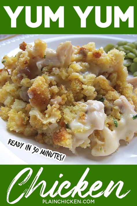 Chicken Stuffing Casserole, Creamy Chicken Casserole, With Cornbread, Casserole Chicken, Cornbread Stuffing, Sour Cream Chicken, Soup Appetizers, Stuffing Casserole, Yum Recipes