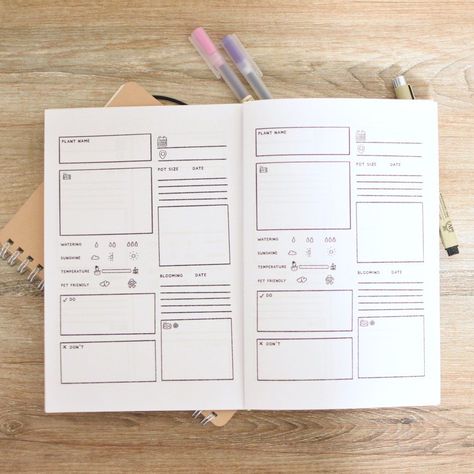 Bullet Journal Ideas Templates Plant Journal Template, Garden Journal Template, Booklet Printing, Bullet Journal Ideas Templates, Journal Templates, Plant Journal, My Plant, Garden Planner, Indoor Plant Care