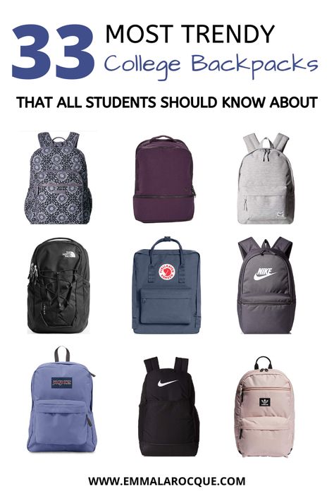 33 of the most trendy and cute school backpacks out there! These backpacks are great for college students, high school students, and teens in general. Super aesthetic backpacks for women and for travel. These backpacks come in all of the color and size options that you could dream of. Click to see them all! #school #backpack #college #highschool #cute #forwomen #travel School Backpacks Highschool, Cute School Backpacks, School Backpack College, Backpacks For College, Best Backpacks For College, College Lifestyle, College Backpacks, College Things, Backpack College