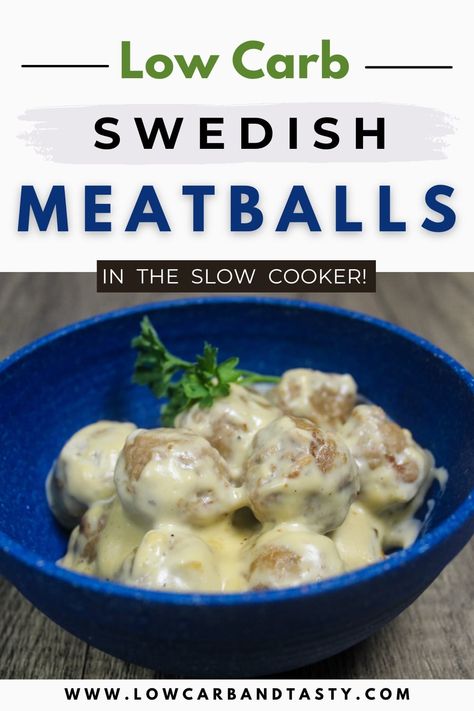 Slow Cooker Swedish Meatballs Low Carb Swedish Meatballs, Swedish Meatball Sauce, Swedish Meatball Recipe, Slow Cooker Swedish Meatballs, Low Carb Slow Cooker, 4 Ingredient Recipes, Slow Cooker Meatballs, Meatball Recipe, Swedish Meatballs