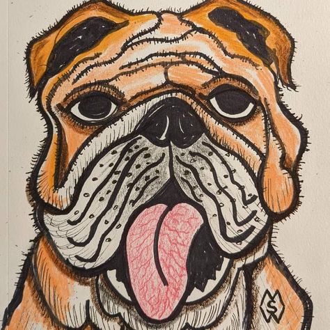 INKTOBER 2022- Day 21: bad dog Bad Dog Illustration, Mudhol Hound Dog, Bad Dog Inktober, Bad Dog, Custom Paint, Rooster, Fine Art, Dogs, Animals