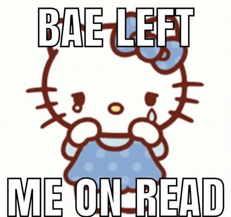 Left Me On Read, Hello Kitty Funny, Reading Meme, Best Friend Questions, My Little Pony Rarity, Hello Kitty Car, Cute Text Quotes, Hello Kitty Images, Hello Kitty Coloring