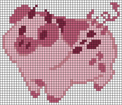 Alpha pattern #164581 | BraceletBook Melanie Martinez Pixel Art Grid, Helluva Boss Cross Stitch, Hazbin Hotel Alpha Pattern, Hazbin Hotel Pixel Art Grid, Hazbin Hotel Cross Stitch, Hazbin Hotel Perler Beads, Fat Nuggets, Spider Demon, Easy Pixel Art