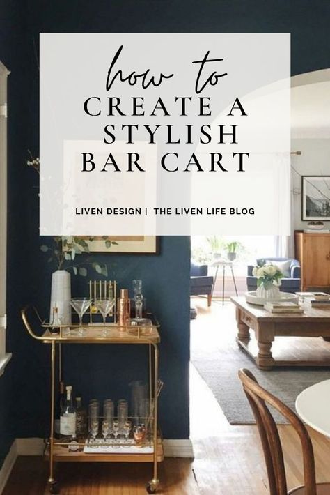 Bar Cart Styling Apartments, Vintage Bar Cart Styling, Thanksgiving Bar Cart, Style A Bar Cart, Bar Cart Inspo, Black Bar Cart, Gold Bar Cart Styling, Gold Cart, Bar Cart Essentials