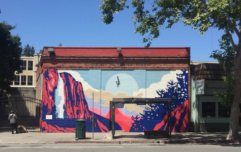 Berkeley California, Bus Stop, Wall Mural, Wall Murals, Street Art, Graffiti, Arch, Mural, California