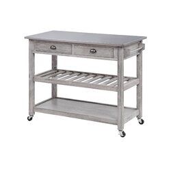 Kitchen Island With Granite Top, Metal Kitchen Island, Island On Wheels, Portable Kitchen Island, Kitchen Island On Wheels, Slatted Shelves, Kitchen Island Bar, Industrial Style Kitchen, Stainless Steel Counters