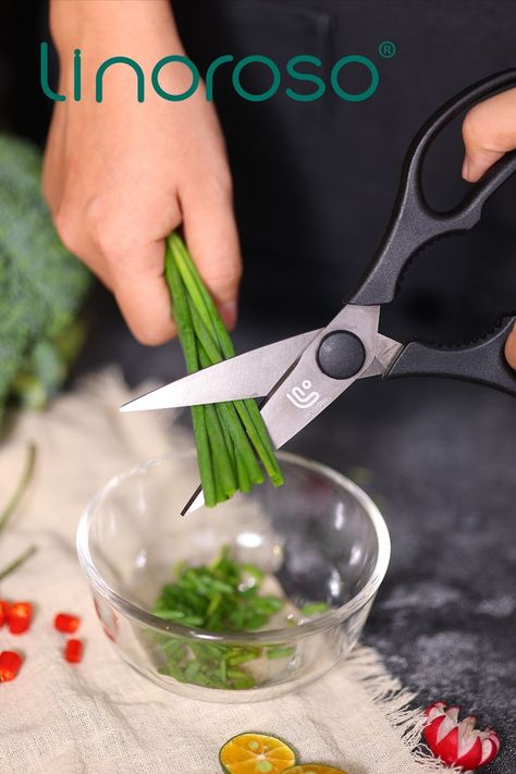 Great as herb scissors, meat scissors, utility scissors, and pizza scissors. Make sharp, precise cuts in meats, vegetables, etc. Pizza Scissors, Herb Scissors, Kitchen Shears, Classic Kitchen, Magnetic Holder, Classic Kitchens, Kitchen Scissors, Dishwasher Safe, Heavy Duty