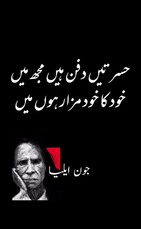 Jaun Elia Poetry, Urdu Poetry Ghalib, Hania Aamir, John Elia Poetry, Soul Poetry, Iqbal Poetry, Urdu Love Words, Sufi Poetry, Poetry Lines