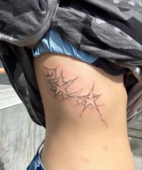 Neotribal Star Tattoo, Side Hip Tattoos, Lower Back Tattoo, Earthy Tattoos, Funky Tattoos, Doodle Tattoo, Star Tattoo, Jewelry Tattoo, Rib Tattoo