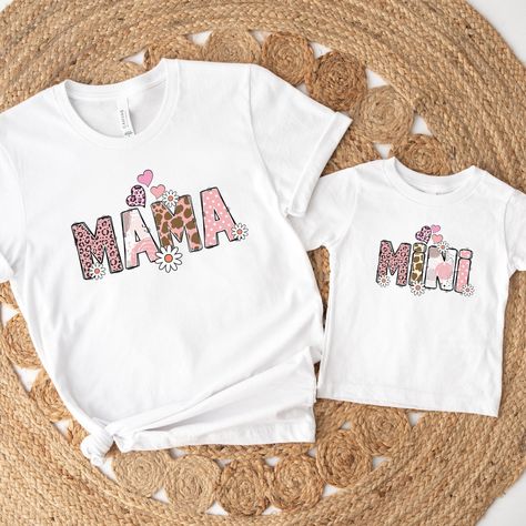 Mama Mini Floral Animal Print Shirt, Mommy and Me Matching Shirt, Matching Mothers Day Shirt, Mama And Mini Matching, Mommy And Me Tshirt Animal Print Shirt, Mama And Mini, Animal Print Shirts, Mothers Day Shirts, Matching Shirts, Print Shirt, Mommy And Me, 1st Birthday, Printed Shirts