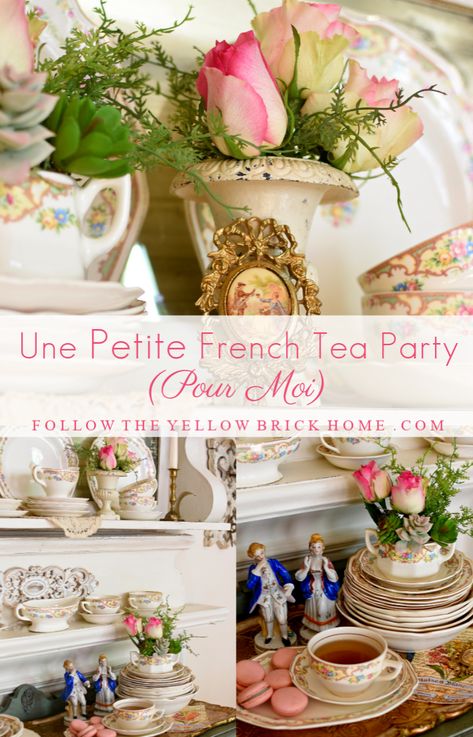 Welcome everyone to the Spring Tea Party Blog Hop! I am so excited to be hosting this fun hop and... French Country Tea Party, Medium Layered Bobs, Alfresco Dining Ideas, Country Tea Party, Cottage Home Decor Ideas, French Tea Party, Aesthetic Tea Party, French Tea Parties, Tea Party Food Ideas