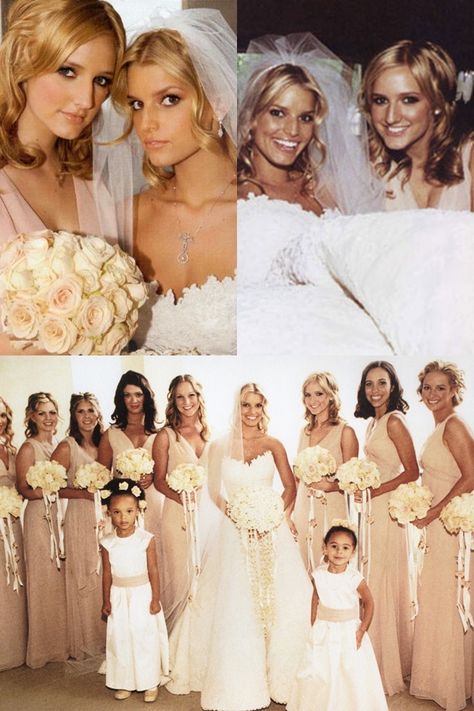 Jessica Simpson 1st wedding to Nick Lachey in 2002 Jessica Simpson Wedding Dress, Jessica Simpson Nick Lachey, Jessica Simpson Wedding, Celeb Wedding, Mexico Wedding Dress, Nick And Jessica, Celebrities Wedding, Famous Weddings, Celebrity Events