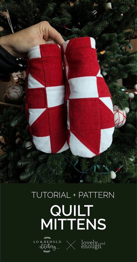 Quilt Mittens, Quilted Mittens, Quilted Christmas Gifts, Quilt Coat, Quilted Ornaments, Ornament Tutorial, Mittens Pattern, Minimalist Christmas, Christmas Sewing