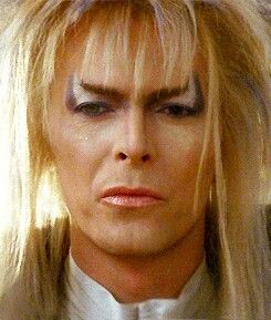 Goblin King Jareth - The original cheekbones. Jareth The Goblin King Makeup, Jareth Makeup, Vintage Oscars, Labyrinth Costumes, David Bowie Goblin King, David Bowie Makeup, Goblin King Labyrinth, Labyrinth Costume, David Bowie Costume